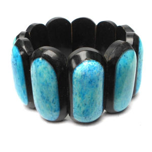 Modern Horn & Bone Beaded <b>Bracelet</b> | Minimal <b>Stretch</b> Statement Jewelry | Handmade Wholesale Jewelry for women - Product Image 2