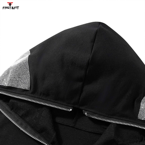 Peso ligero casual streetwear Drop Shoulder Anti-pilling transpirable Active Wear Plain Women Rhinestone Hoodies - Product Image 3