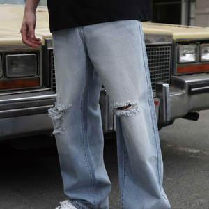 OEM Service Regular Fit Fashionable Men Denim Pants New Style Outdoor Use Men's Oversize Denim Pants For Sale - Product Image 4