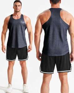 Men's Summer O-Neck Gym <b>Stringer</b> Tank Top Quick-Dry Fitness <b>Vest</b> Casual Solid Logo Mesh Workout Back Size Plus Sleeveless - Product Image 3