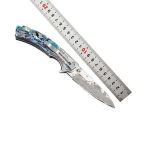 Couteaux en acier pliant couteau de poche chasse manche en bois père cadeau couteaux de survie en plein air - Product Image 4