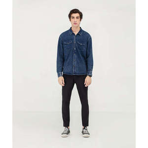Camisa de mezclilla con botones para hombre - Product Image 2