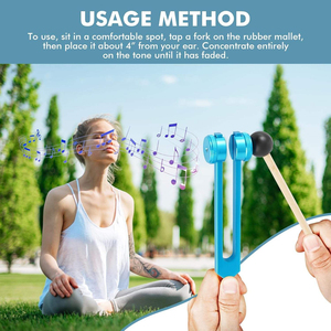 QNQ 7 Chakra Tuning Fork Set Mano de obra fina Curación de ADN Terapia de meditación Yoga con 1 Soul Purpose Manual Fuente de alimentación - Product Image 3