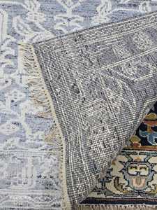 พรมปูพื้นขนสัตว์แบบคลาสสิกงานแฮนด์เมดคุณภาพสูงขนาด4x6 5x8 6x9 8x10ขนาดพรมถักมือสีขาวสีเทา - Product Image 6