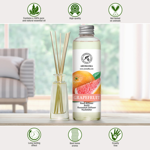 Aromatika Natural Grapefruit Aroma <b>Diffuser</b> <b>Refill</b> Liquid 200ml Long Lasting Room Fragrance <b>Reed</b> <b>Diffuser</b> Oil - Product Image 3