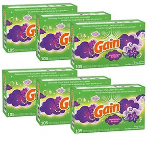 Feuilles adoucissantes Gain Moonlight Breeze pour linge frais, en vrac, pour sèche-linge - Product Image 1