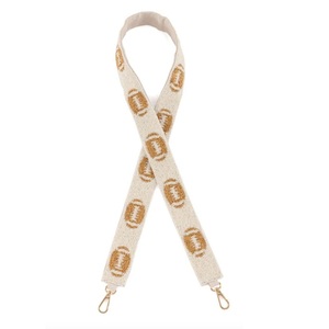 Correas de guitarra con cuentas blancas doradas bordadas a mano con diseño de monedero de estrella accesorios de moda hechos a mano - Product Image 1