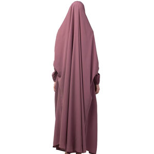 Abaya musulmane de marque pour femmes Dubaï 2025, vente en gros, modeste, satin uni, robe longue traditionnelle arabe, 3 couches, robe longue islamique - Product Image 5