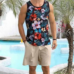 เสื้อกล้ามฟิตเนสไซส์ใหญ่พิเศษสำหรับผู้ชาย, เสื้อกล้ามใส่เล่นกีฬาลำลองขนาด180กรัมแขนกุดทำจากโพลีเอสเตอร์พิมพ์ลาย - Product Image 5