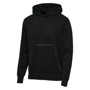 Sweat à capuche d'hiver en molleton de coton mélangé de haute qualité, basique décontracté, motif uni, respirant avec impression numérique - Product Image 1