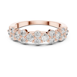 แหวนหยดน้ำเพชรทรงกลมสีโรสโกลด์ 14K สำหรับผู้หญิง |   ของขวัญวันครบรอบ |   เพชรที่เพาะเลี้ยงใหม่ - Product Image 1