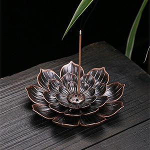 Porte-bâton d'encens en métal, fleur, parfum de maison, attrape-cendres pour la décoration de la maison, méditation, bureau, vente en gros, fabriqué en inde, offre spéciale - Product Image 2