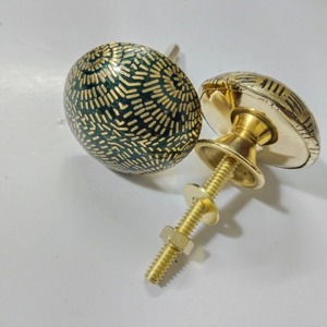 Bouton de porte artistique en or avec bouton décoratif design peint à la main pour portes intérieures armoires accents de décoration de maison de luxe - Product Image 6