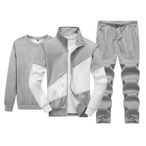 Traje deportivo de poliéster para hombre, traje deportivo cómodo para hombre, traje de chándal de 3 piezas para hombre, Kit de ropa deportiva transpirable con contraste de color - Product Image 5