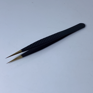 แหนบถอนขนตาสแตนเลสสีดำและสีทองแหนบสำหรับดัดขนตาแบบตรง - Product Image 3