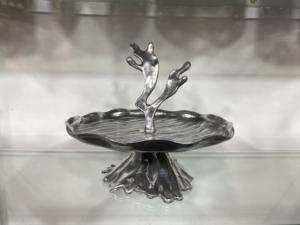 Qualité supérieure pour servir le support de gâteau support de gâteau en métal fait à la main avec revêtement en poudre d'or finition forme ronde bordure en cristal - Product Image 2