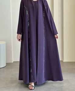 Diseñador único Abaya modesto con hermoso bordado de lujo Abayas modestos para bodas Eventos formales Mejor precio al por mayor - Product Image 3