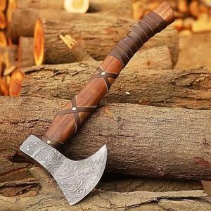 Hacha de fábrica de cubiertos personalizada OEM ODM al por mayor, hacha de batalla forjada portátil multifuncional, mango de madera maciza para hacha de camping - Product Image 3