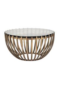 Table basse moderne de luxe écologique avec cadre en métal et bois pour le salon - Product Image 6