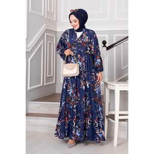 Robe Hijab en Viscose avec Robe Bleu Marine - Product Image 1