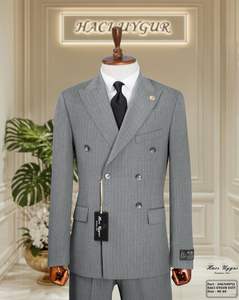 สูททักซิโด้สลิมฟิตสำหรับผู้ชายผ้าขนสัตว์80% 20% โพลีเอสเตอร์ชุดทางการสำหรับใส่ในสำนักงานงานปาร์ตี้และพิธีการ - Product Image 2