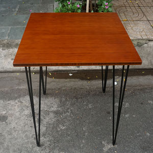 SFBCF003- 60cm Square Minimalist Coffee <b>Table</b> Durable Hairpin Iron Stand with <b>Bamboo</b> and Reeds Handmade Eco-Friendly Design - Product Image 6