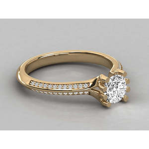 Anillo Solitario de Oro de 9K para Mujer con Diamante Cultivado en Laboratorio, Elegante y Lujoso - Product Image 4