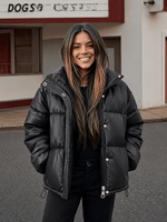 Veste matelassée légère pour femme, manteau d'hiver court rembourré, col montant, veste décontractée chaude pour femme - Style 013