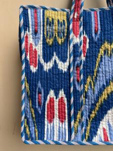 Automne/hiver femmes main bloc imprimé coton Quilting sacs fourre-tout en gros fermeture ouverte pour le shopping et les voyages - Product Image 2