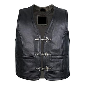 Chaleco de cuero informal para hombre superventas transpirable tela de lana de alta calidad invierno nuevo diseño personalizable precio barato directamente - Product Image 4