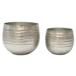 Round Iron Metal Plant Pot with <b>Light</b> Weight Minimalist Design for Garden Centerpieces - Product Image 1