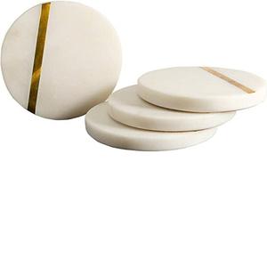 New Arrival MS INC <b>Marble</b> With Wood <b>Coaster</b> Set of 4 Pcs for Kitchen Tea Coffee Cup Table Top Decorative <b>Marble</b> <b>Coaster</b> - Product Image 2