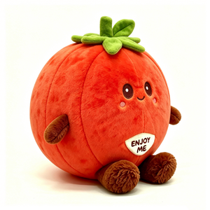 Tomato plush, stuffed tomato toy, <b>cute</b> fruit vegetable plushie, round tomato stuffed animal - Product Image 4