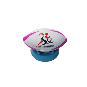 Mini ballon de rugby multicolore cousu à la main de haute qualité 100% balle de sport durable toutes saisons - Product Image 3