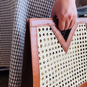 Bolso de piel auténtica de ratán vintage para mujer, hecho a mano, de alta calidad, vintage - Product Image 4