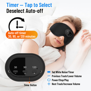 Maschera per Dormire Intelligente con Musica Bluetooth, Rumore Bianco, Seta di Latte <span class=keywords><strong>e</strong></span> Design 3D che Blocca la Luce - Product Image 6