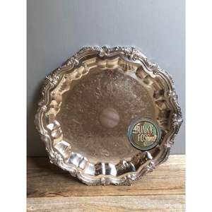 Bandeja de servicio de latón y metal con diseño de trabajo martillado de gran calidad con asa, forma y tamaño personalizados para hotel en casa - Product Image 4