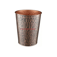 Poubelle en métal de finition en cuivre martelé fait à la main corbeille à déchets de style fantaisie pour la décoration de salle de bain de bureau à domicile