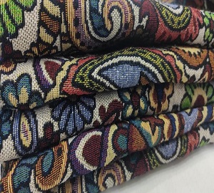 Tela de tejido Jacquard de algodón y poliéster duradero, patrón de Cachemira transpirable, tejido de urdimbre, diseño personalizado por el fabricante para uso en bolsas - Product Image 3