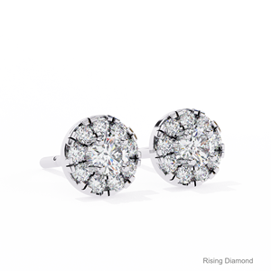 Pendientes de tuerca de diamante cultivado en laboratorio de corte redondo 0,58 CTW, oro blanco certificado CVD, regalo de aniversario perfecto - Product Image 2