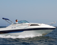 Yacht de croisière en aluminium soudé sur mesure UBI 76, moteur hors-bord essence 300 CV, impression sérigraphique, 7,05 m, 6 passagers