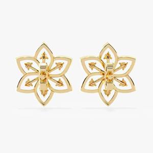 Pendientes de aro de nuevo estilo, aros para mujer, moda para mujer, 14K 18K 22K, joyería de plata de ley 925, Diamante de corte princesa - Product Image 4