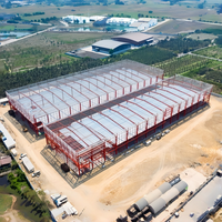 Vente directe usine : Bâtiment d'atelier à structure métallique, abri préfabriqué à ossature métallique économique