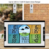 Estación Meteorológica Digital Inalámbrica con Reloj, Termómetro Interior y Exterior, Higrómetro, Barómetro, Pronóstico con Sensor de 3 Canales