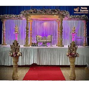 แกะไม้ทรงกลมสวยงามสำหรับการแต่งงานของตกแต่งรูปสลักไม้สไตล์ราชวงศ์สำหรับงานแต่ง - Product Image 1