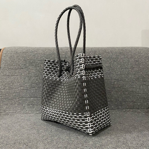Waterproof Handbag <b>Women's</b> Tote <b>Bags</b> <b>Women's</b> Handmade Soft Woven Plastic Recycled Fashionable Handbag Premium Soft Woven Handbag - Product Image 1