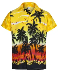 新款男士套装夏季中式印花夏威夷沙滩装加大码t恤和男士短裤