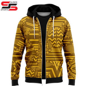 Vente en gros de vêtements pour hommes veste coupe-vent avec poches zippées imprimée par sublimation pour hommes sweat à capuche - Product Image 3