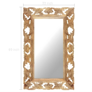 Espejo de Pared con Marco Tallado de Madera de Mango, Hecho a Mano, de Calidad de Exportación, Moderno, Ecológico, para Dormitorio, Sala de Estar u Hotel - Product Image 6