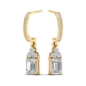 REYES Boucles d'oreilles pendantes en or blanc massif 14K Moissanite pour femmes Offre Spéciale classique vis arrière mariage bijoux de mode - Product Image 6